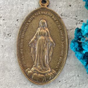 Rare médaille religieuse de la Vierge Marie Miraculeuse 1830 en laiton