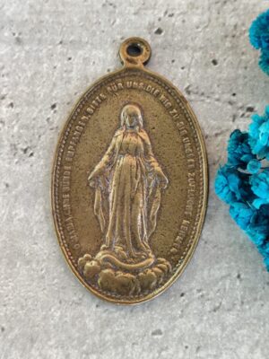 Rare médaille religieuse de la Vierge Marie Miraculeuse 1830 en laiton