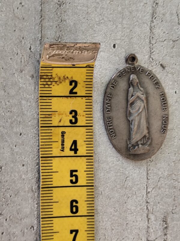 Antique médaille religieuse notre dame de geneve priez pour nous – Image 3