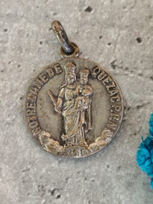 Antique médaille religieuse notre dame de Quezac