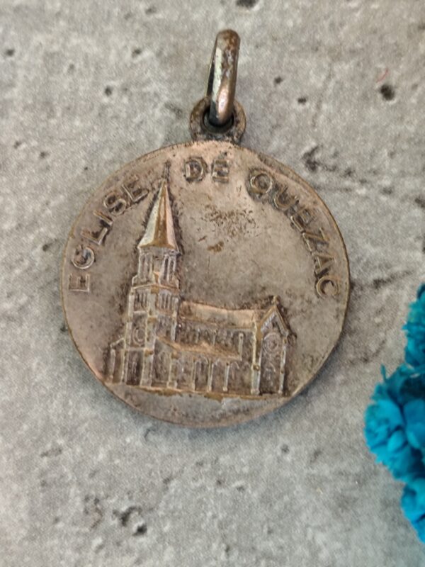 Antique médaille religieuse notre dame de Quezac – Image 2