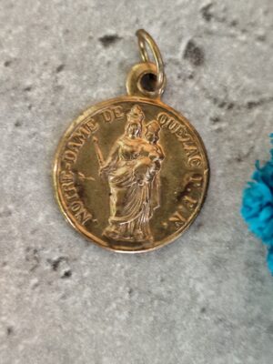 Antique médaille religieuse notre dame de Quezac