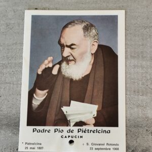 carte relique de  padre pio