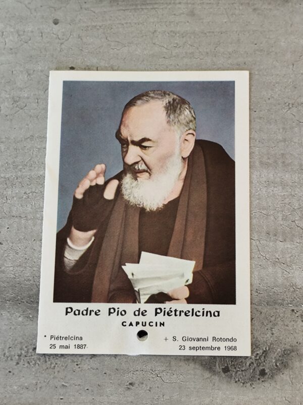carte relique de  padre pio