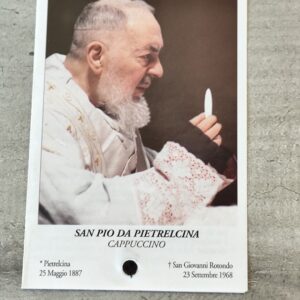 carte relique de  padre pio