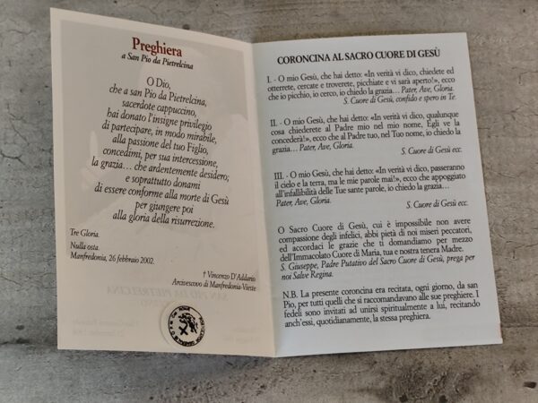 carte relique de  padre pio – Image 3