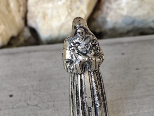 Rare ancienne statue sainte rita en métal patronne des causes désespérées – Image 2