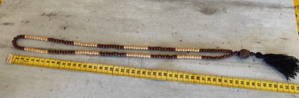 Collier mala en bois avec tête de Bouddha en bois – Image 7