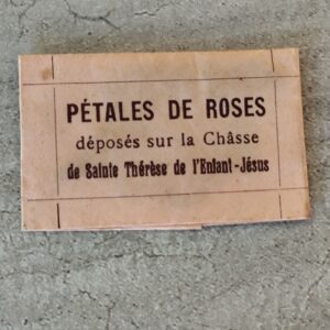 rare pétales de roses déposées sur la chasse de sainte Thérèse