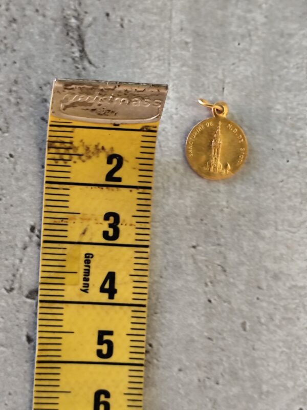 Antique médaille religieuse notre dame de sion de couleur dorée – Image 4