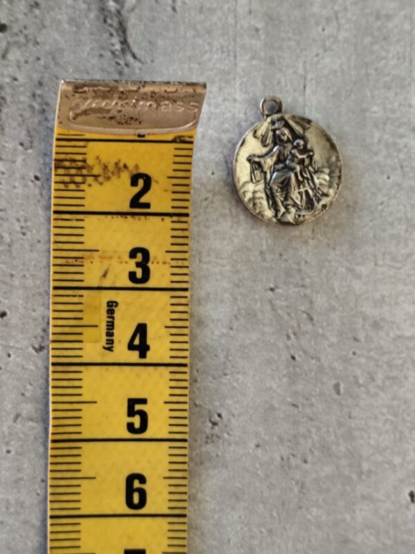 Antique médaille religieuse de la vierge Marie scapulaire et sainte alberte signée Lasserre. – Image 3
