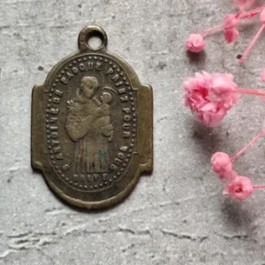 médaille religieuse notre dame du bon secours et saint Antoine de Padoue en laiton