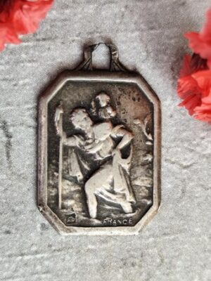 Antique médaille religieuse de saint Christophe patron des voyageurs (Copie)