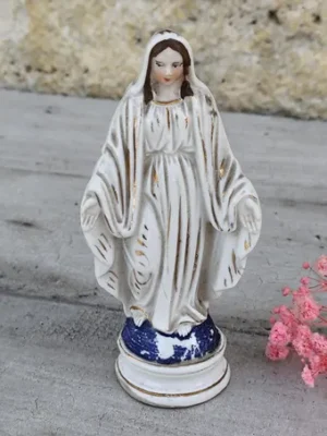 Antique statue religieuse de la vierge marie en porcelaine
