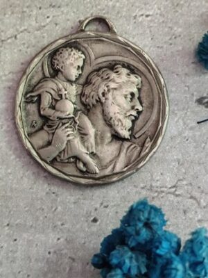 Antique médaille religieuse de saint Christophe patron des voyageurs (Copie) (Copie)