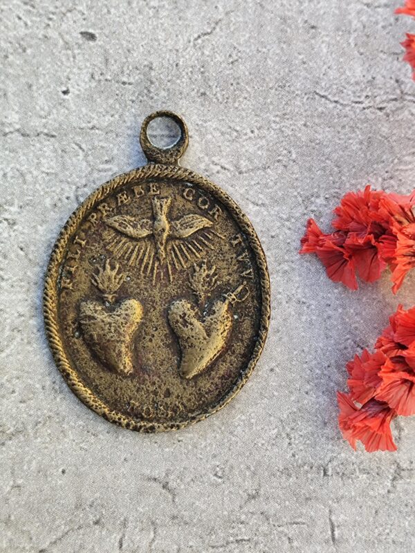 Rare médaille religieuse notre dame du bon conseil et fili prabe cor tum – Image 2