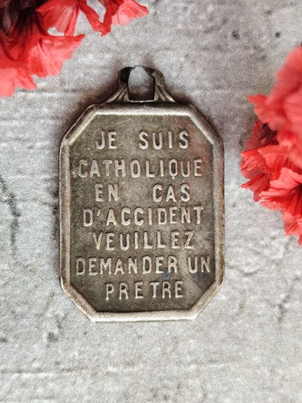 Antique médaille religieuse de saint Christophe patron des voyageurs (Copie) – Image 2