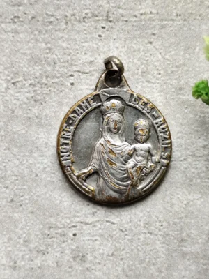Rare antique médaille religieuse notre dame des auzils