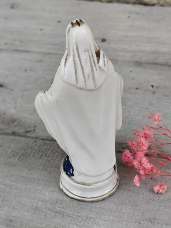 Antique statue religieuse de la vierge marie en porcelaine – Image 4