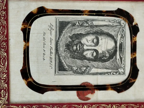 Rare  Reliquaire Vera Effigies Sacri Vultus Domini Nostri Jesu Christi - sur soie - Yra del Guu N 8028 – Image 3