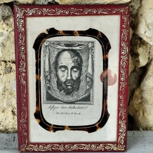 Rare  Reliquaire Vera Effigies Sacri Vultus Domini Nostri Jesu Christi - sur soie - Yra del Guu N 8028