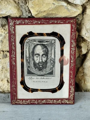 Rare  Reliquaire Vera Effigies Sacri Vultus Domini Nostri Jesu Christi - sur soie - Yra del Guu N 8028