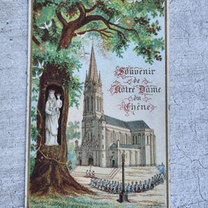 Antique carte religieuse de notre dame du chêne