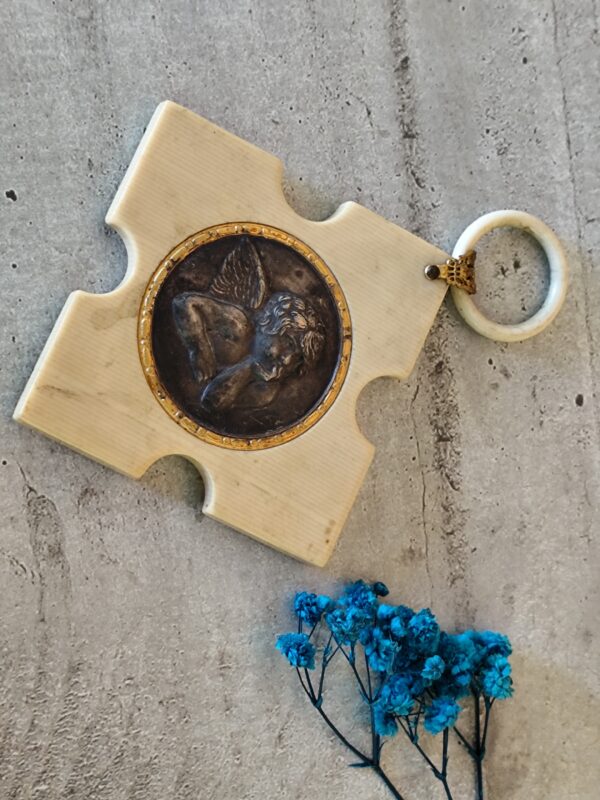 Ancienne médaille de berceau ange gardien Raphaël – Image 4