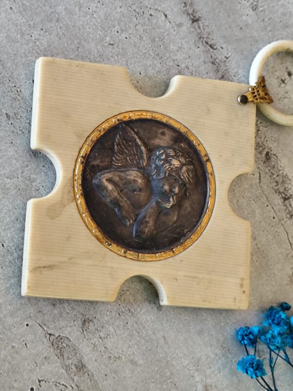 Ancienne médaille de berceau ange gardien Raphaël – Image 2