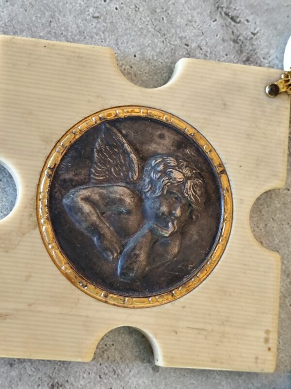 Ancienne médaille de berceau ange gardien Raphaël – Image 3