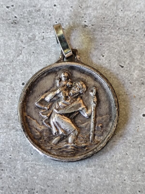 Antique médaille religieuse de saint Christophe et notre dame de la garde. – Image 2
