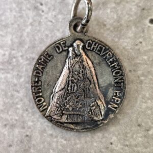 Antique médaille religieuse notre dame de chèvremont et sainte begge