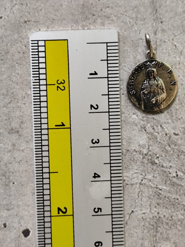 Antique médaille religieuse notre dame de chèvremont et sainte begge – Image 3