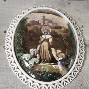 Rare cadre ancien de sainte Germaine signé RPH Besson.