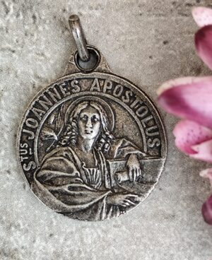 Antique médaille religieuse de saint Jean Baptiste.