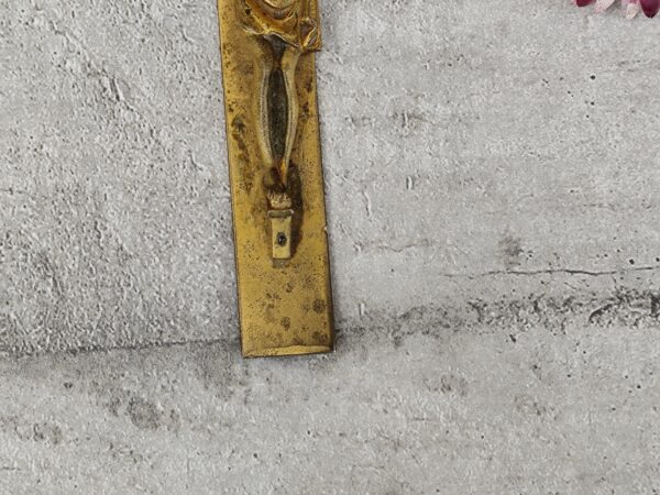 Antique croix pectorale jésus Christ crucifix en bronze – Image 3