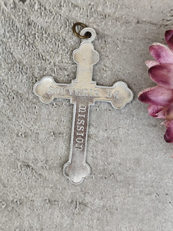 Antique croix crucifix souvenir de mission – Image 2