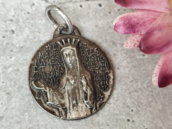 antique médaille religieuse de la vierge marie – Image 3