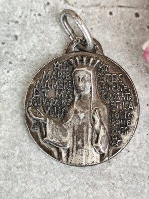 antique médaille religieuse de la vierge marie