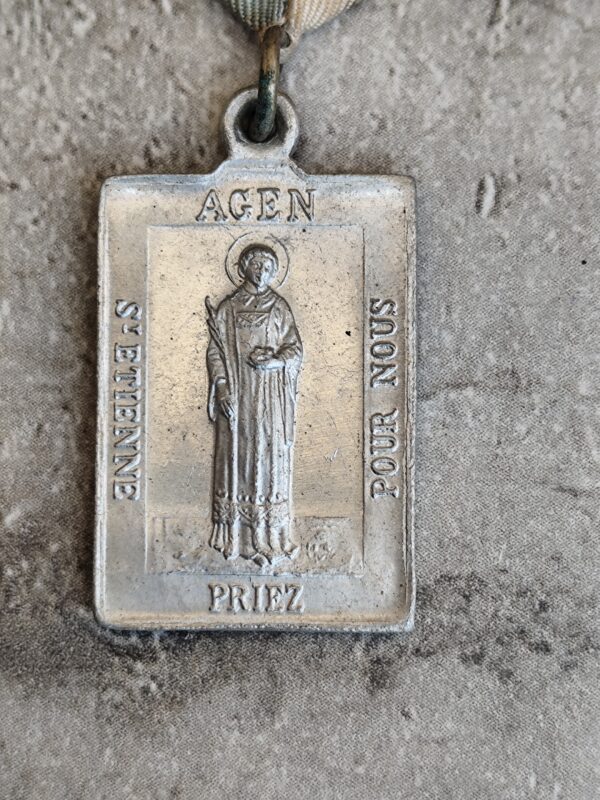 Antique médaille religieuse de saint etienne agen et de notre dame de Bon encontre – Image 3