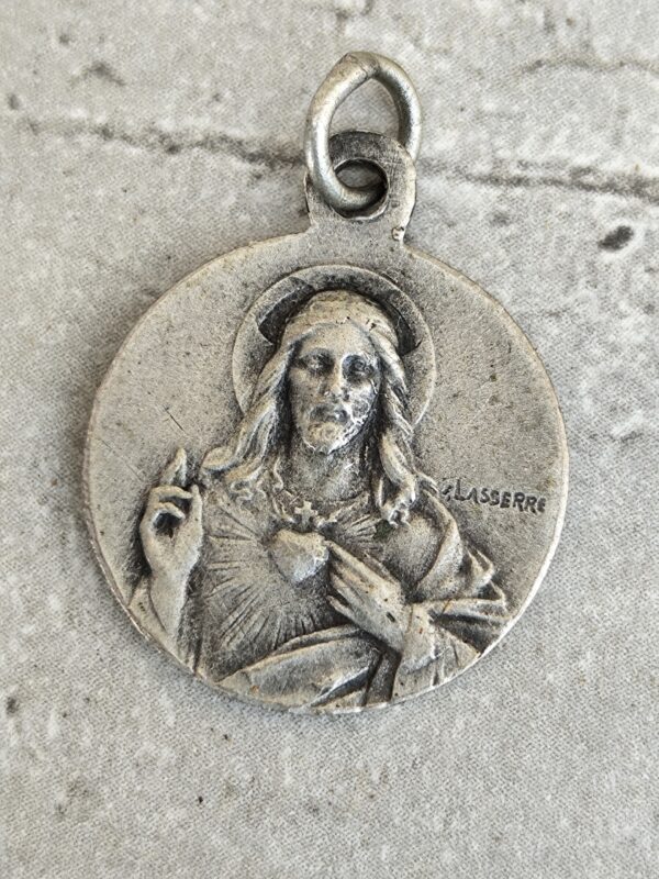 Antique médaille religieuse notre dame de Fourvière entourée de ses anges – Image 2