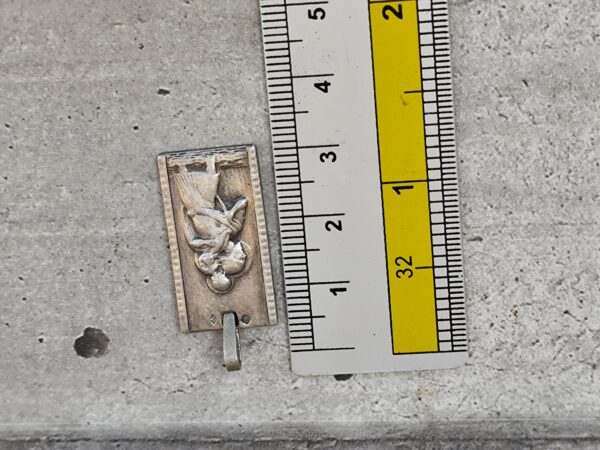 Antique médaille religieuse de saint Christophe en argent – Image 5