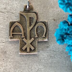 Médaille de la Croix Alpha Omega du Pape François - Médaillon du Vatican Franciscus Pont Max - Fabriqué en Italie