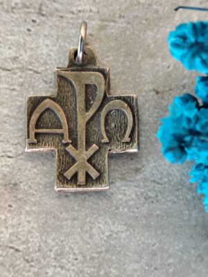 Médaille de la Croix Alpha Omega du Pape François - Médaillon du Vatican Franciscus Pont Max - Fabriqué en Italie