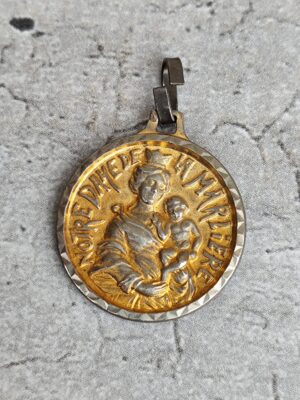 Antique médaille religieuse notre dame de la marliere