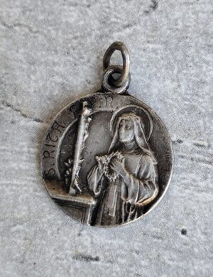Antique médaille religieuse de sainte Rita .
