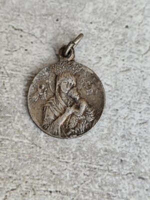 Antique médaille religieuse notre dame du perpétuel secours et gerarde maiella.