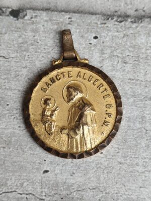 Antique médaille religieuse de sainte alberte