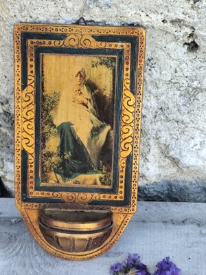 Antique bénitier florentin barabino madonna col bambino