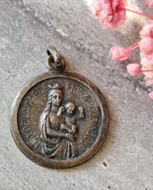 Médaille ancienne Notre‑Dame de la Garde • Vierge à l’Enfant • Médaille religieuse vintage • Art sacré français • Pèlerinage Marseille